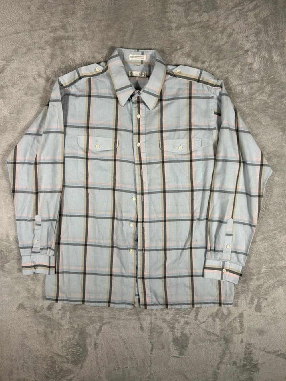 vintage christian dior plaid button up size L